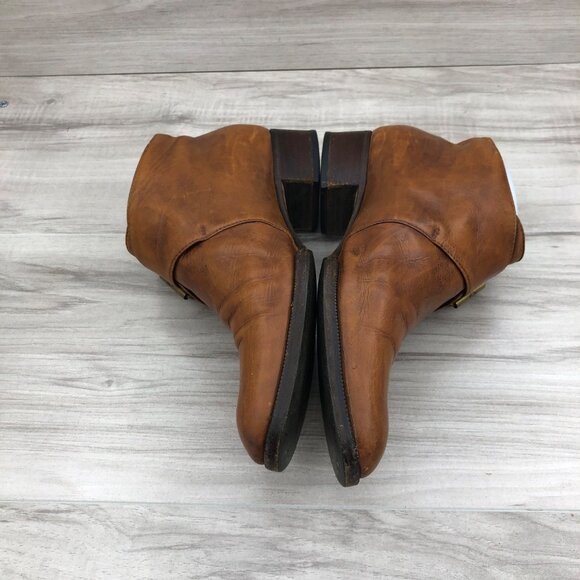 A. Testoni Ankle Boots Women's EU 39 Brown Leather Monk Strap Vintage Booties - Picture 7 of 11